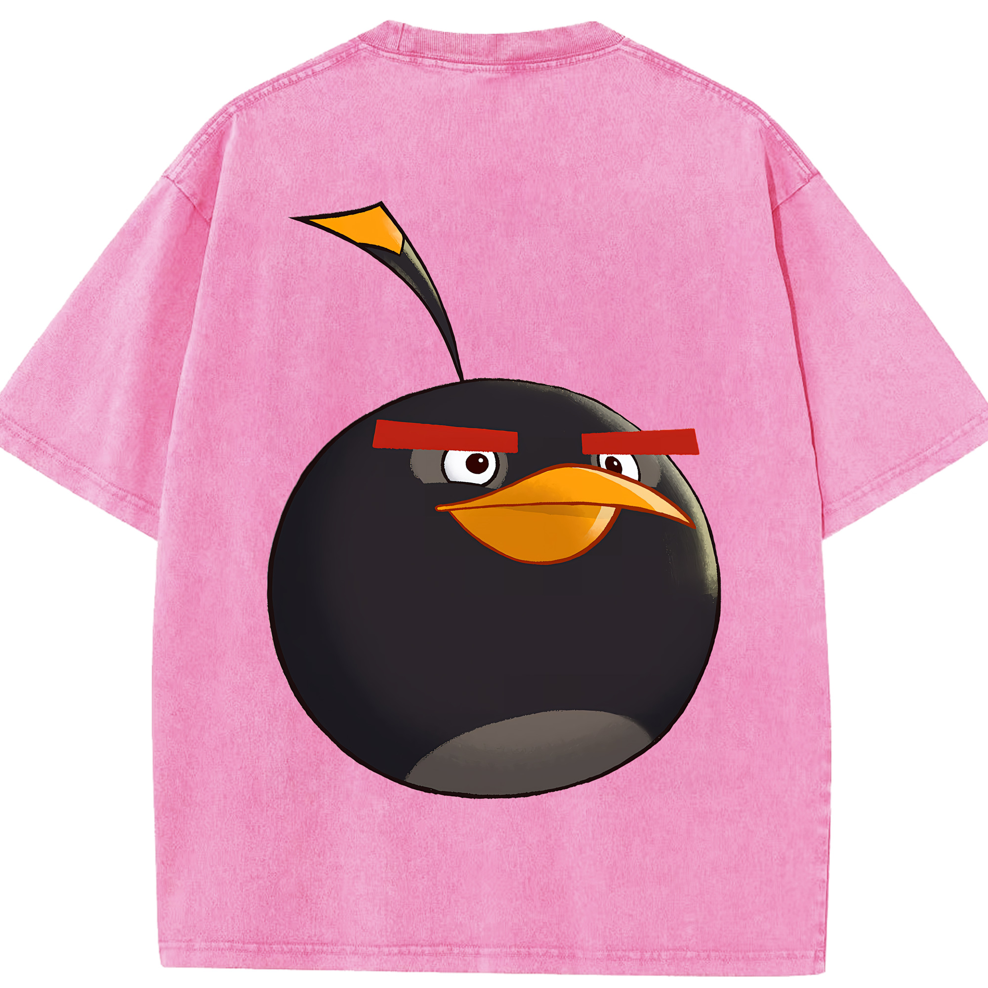 （画像用） Angry Birds アングリーバード 綿100% ヴィンテージ風 半袖Tシャツ（背面プリント）